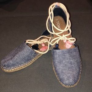 Chambray Toms Sandals